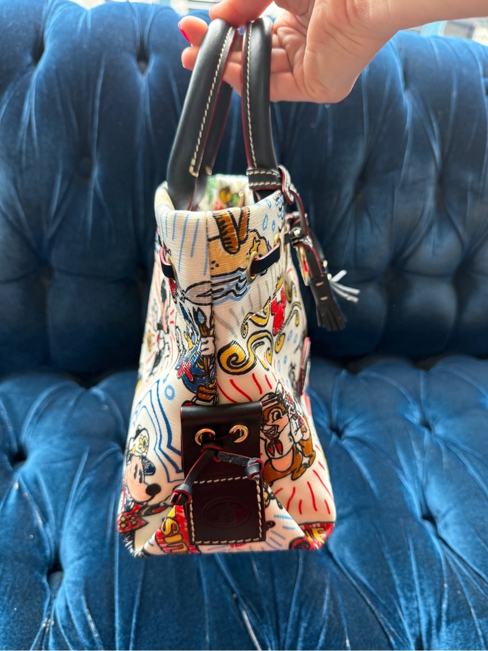 Dooney & Bourke | White Disney Mickey Mouse Printed Satchel Cruise Line - Picture 2 of 11